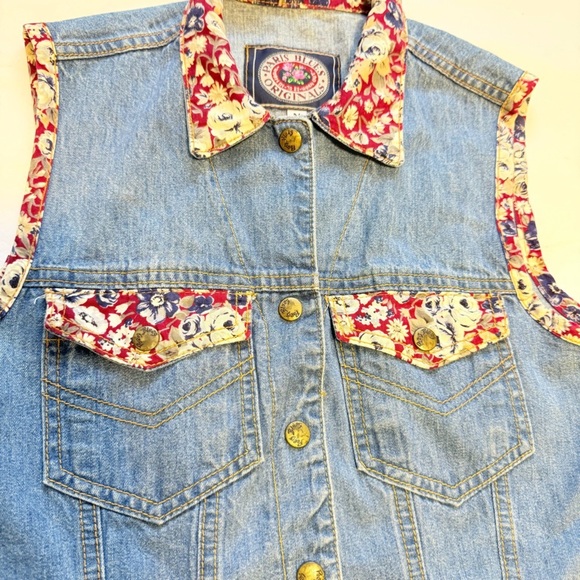 Paris Blues Original Denim Vest Boho Floral – Size M - Picture 2 of 8